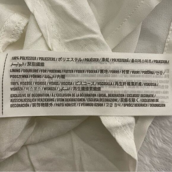 Hollister Off Shoulder Ruffled Flowy Boho Mini Dress White Size Medium - Picture 10 of 14